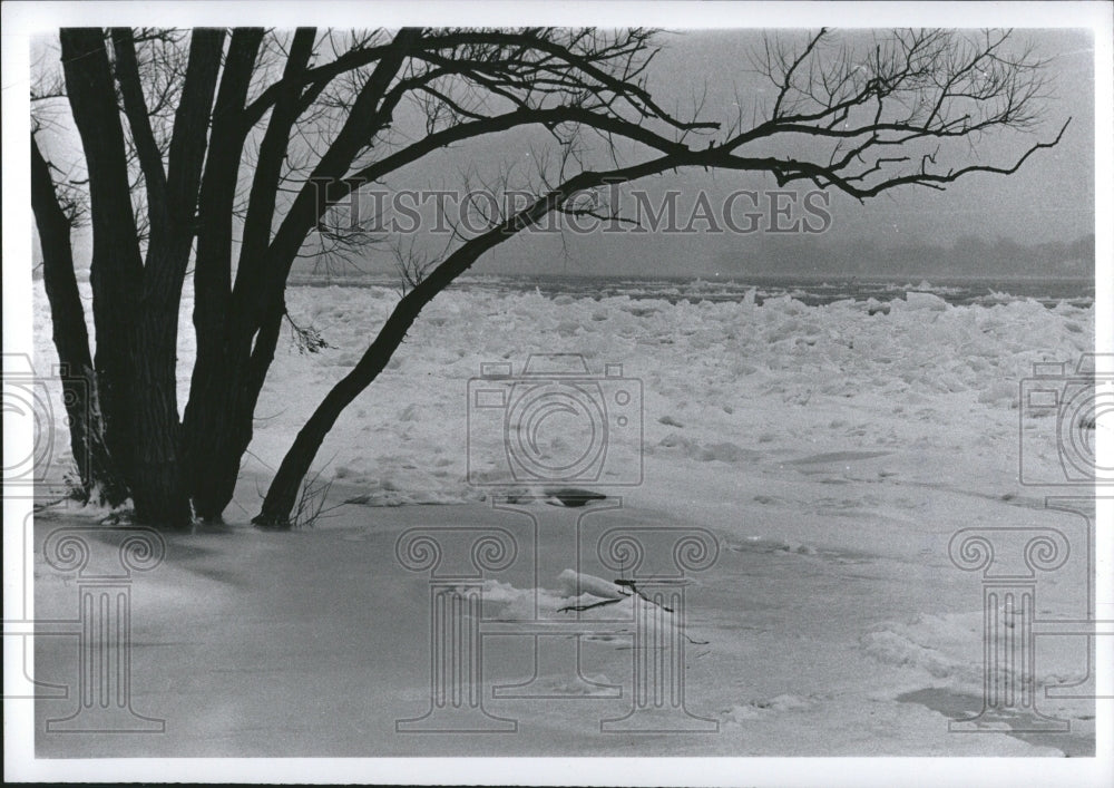 1973 Press Photo Ice Covers Shore On St. Clair River - RRV02347- Historic Images