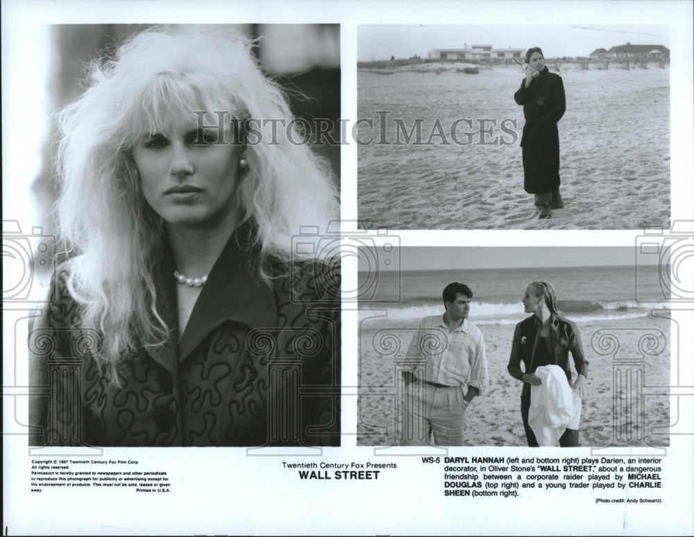 1987 Press Photo Daryl Hannah Wall Street Charlie Sheen - RRV02379 - Historic Images