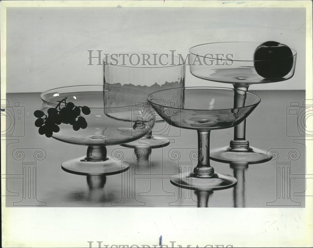 1984, Glass Bowl Look Table Capacity Food - RRV02479 - Historic Images