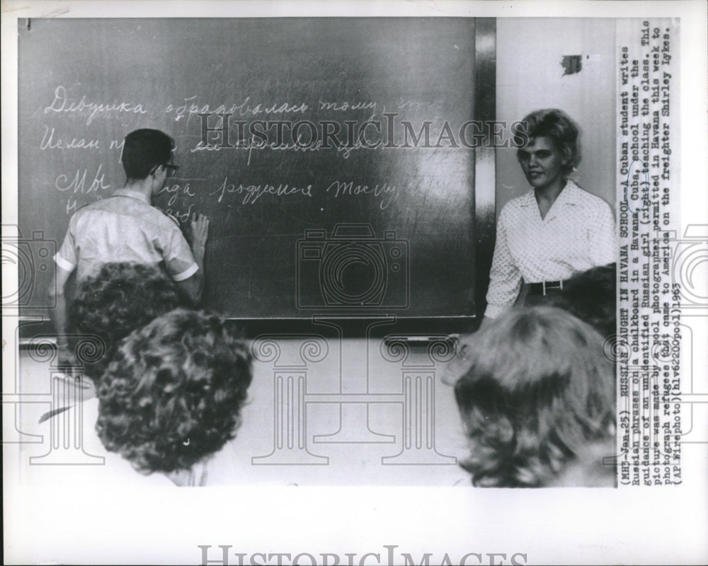 1963 Press Photo Cuba Havana Russian Teacher Class - RRV02763 - Historic Images