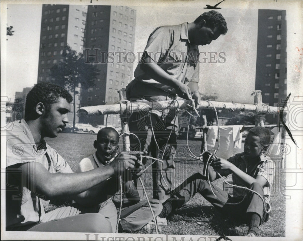 1968 Inner City Detroit Boy Scouts Tie Knot - Historic Images