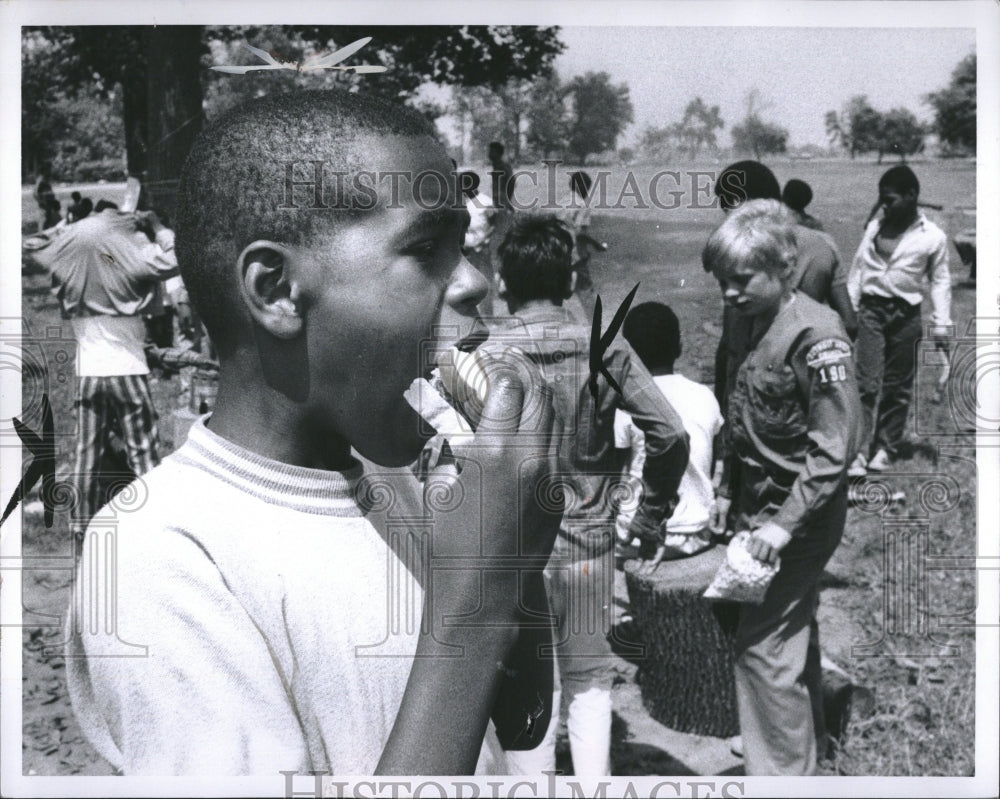 1970 Press Photo Boy Scouts Scouting shill Day camp Boy - RRV03355 - Historic Images