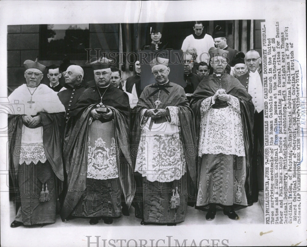 1951 Press Photo Edward Cardinal Mooney Bishop Detroit - Historic Images