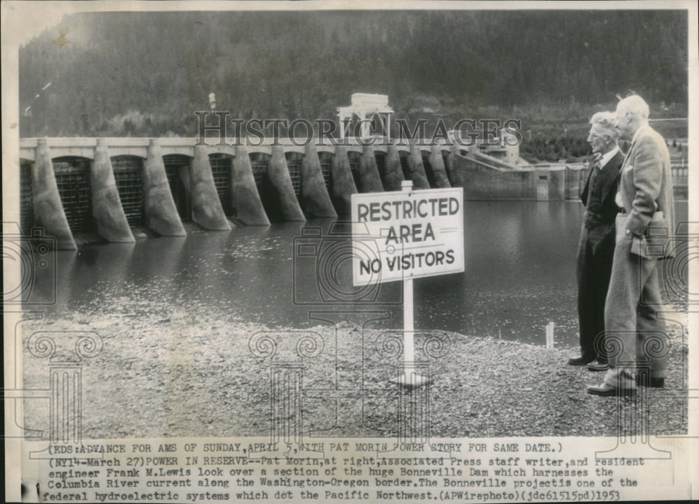 1953 Bonneville Dam Staff Writer Engineer - Historic Images