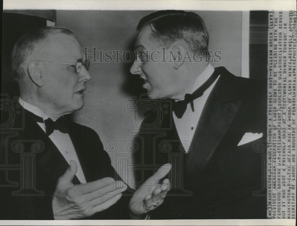 1934 AFL Pres Green Steelman Talking Dinner-Historic Images