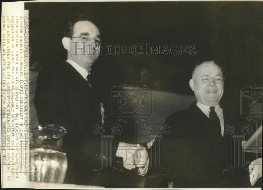 1937, AFL Pres Typographical Union Shake - RRV04195 - Historic Images