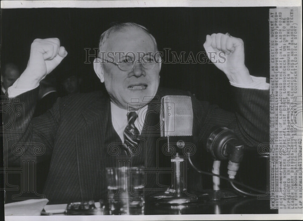 1940 Press Photo AFL Pres Green Excitedly Speaking - RRV04217 - Historic Images