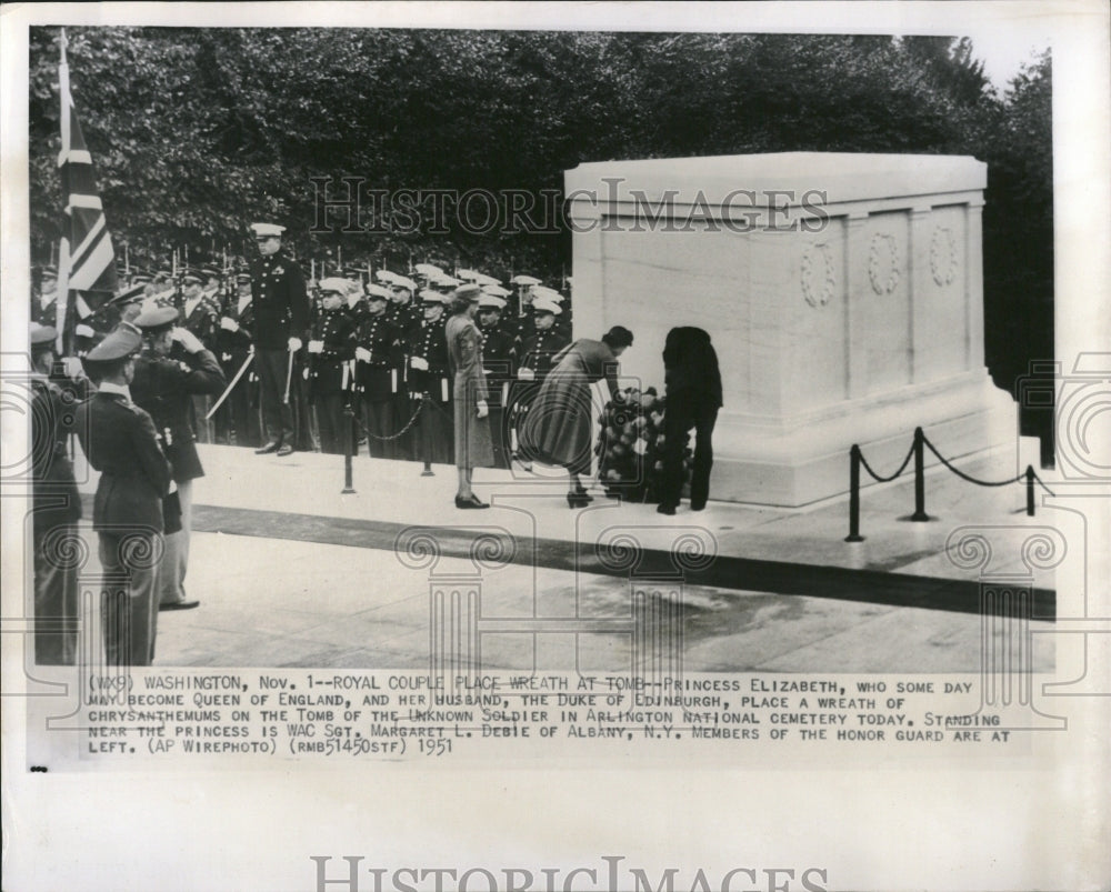 1951 Press Photo Princess Elizabeth at Arlington - RRV04829 - Historic Images