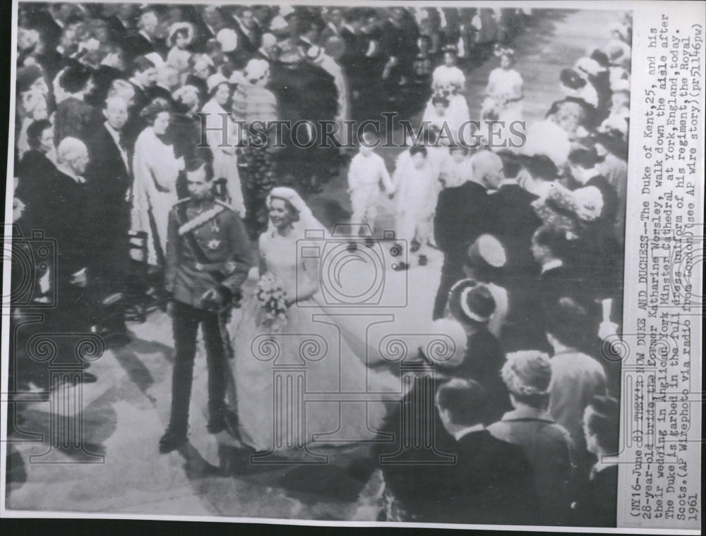 1961 Press Photo Duke of Kent Marries Katharine Worsley - Historic Images