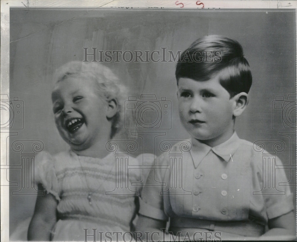 1952, Prince Charles with Princess Anne - Historic Images