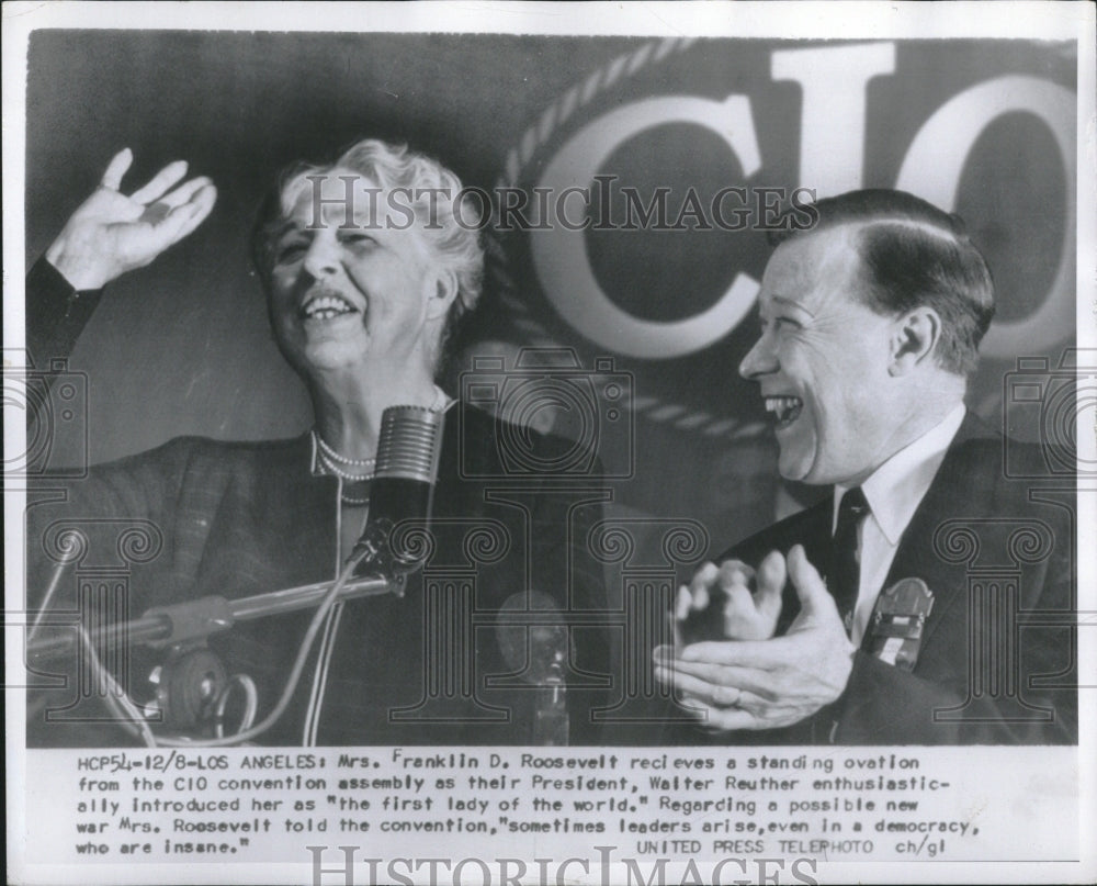 1964 Press Photo Mrs Franklin Roosevelt President CIO - RRV06239 - Historic Images