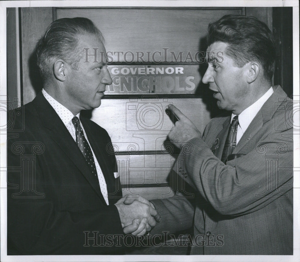 1956 Press Photo Rep. Byron Johnson Stephen McNichols - Historic Images