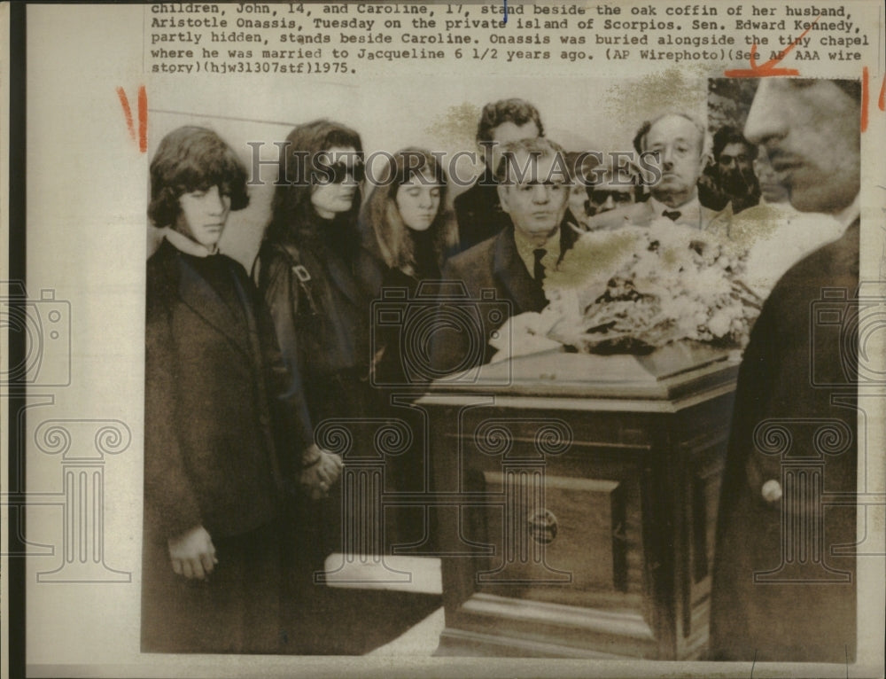 1975 Children John Aristotle Onassis Coffin-Historic Images