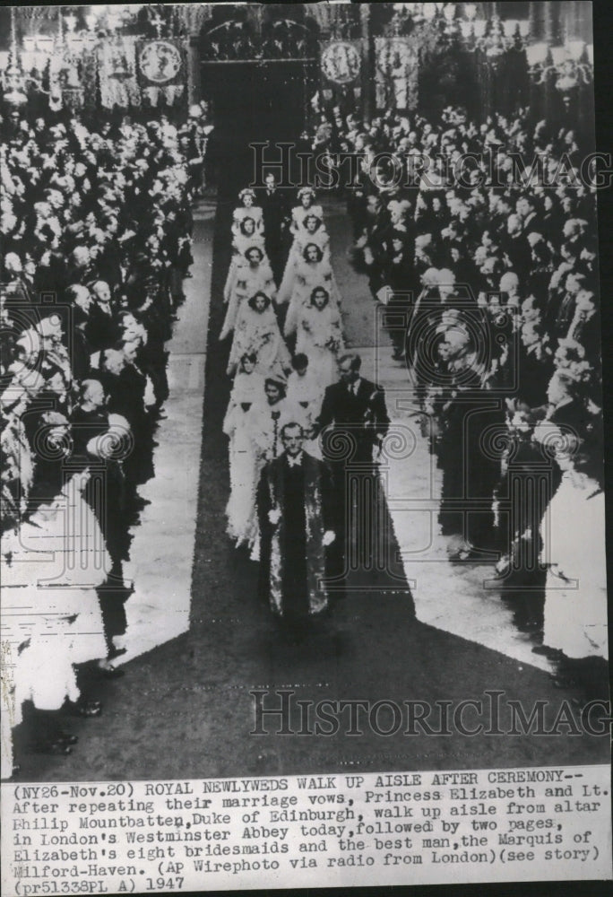 1947 Press Photo Princess Elizabet Philip Mountbatten - Historic Images