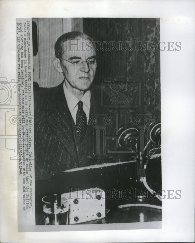 1949 Stafford Cripps Chancellor British - Historic Images