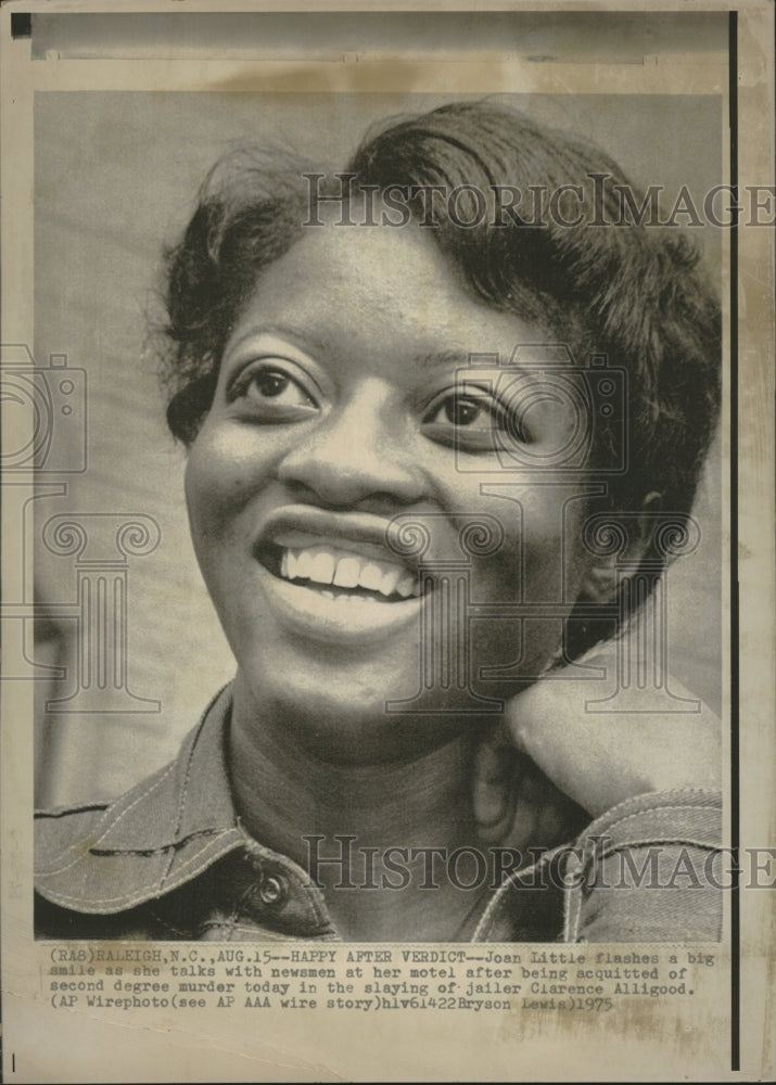 1975 Press Photo Joan Little African American Woman - Historic Images