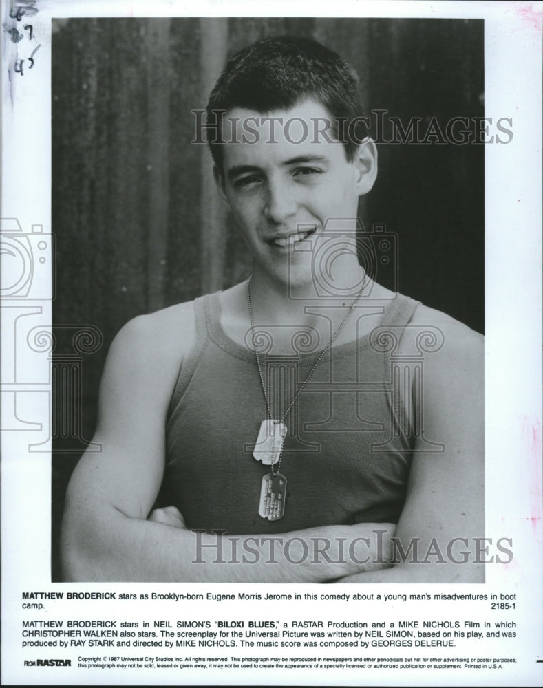 1987 Matthew Broderick Biloxi Blues Movie - Historic Images