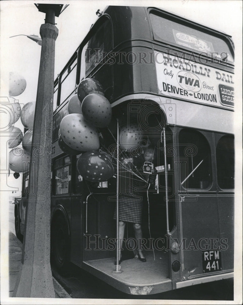 1970, Mrs John Love boards bus - RRV09789 - Historic Images