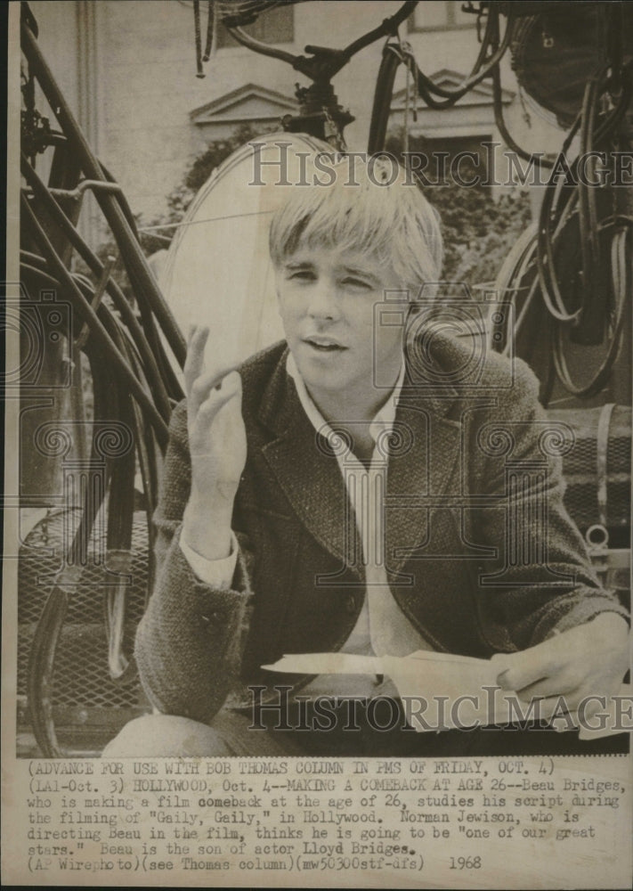 1968 Press Photo Beau Bridges,actor - Historic Images