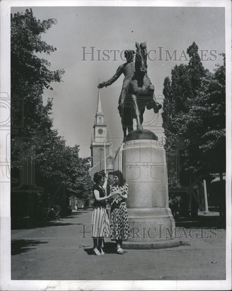 1951 Press Photo Statue Paul Revere Boston - RRV10473 - Historic Images