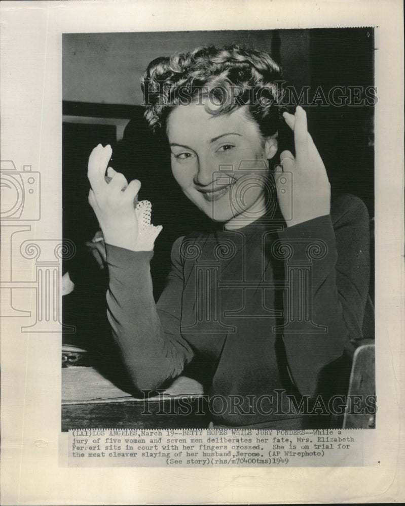 1949, Elizabeth Ferreri Murder Trial Hopeful - RRV10665 - Historic Images