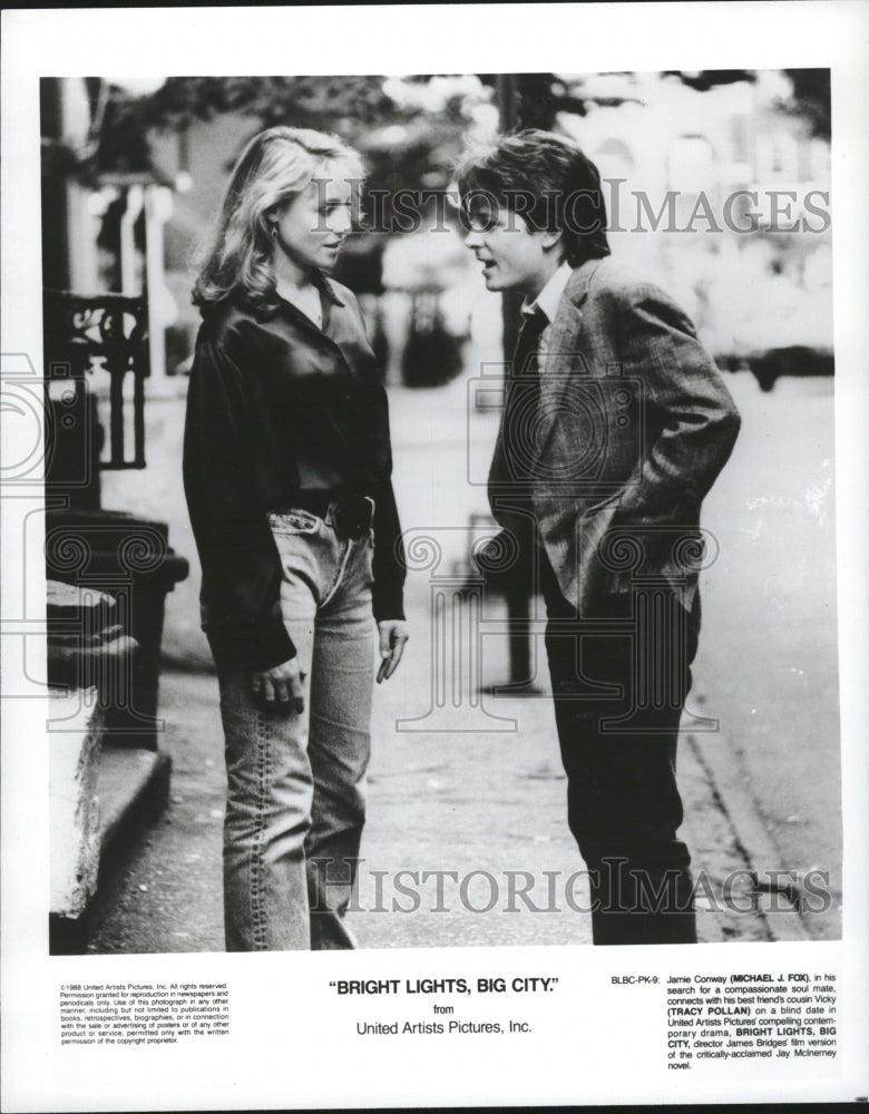 1988 Press Photo Actors Michael J. Fox And Tracy Pollan - Historic Images