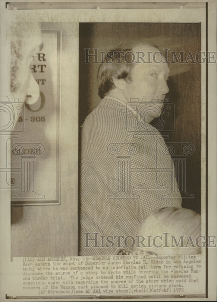 1971 Press Photo William Farr Sentenced to Jail - Historic Images