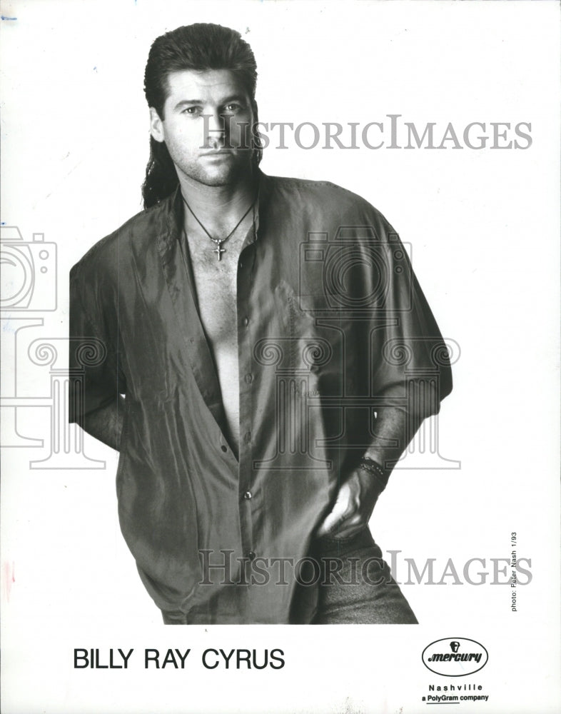 1993 Press Photo Billy Ray Cyrus Country Music - Historic Images