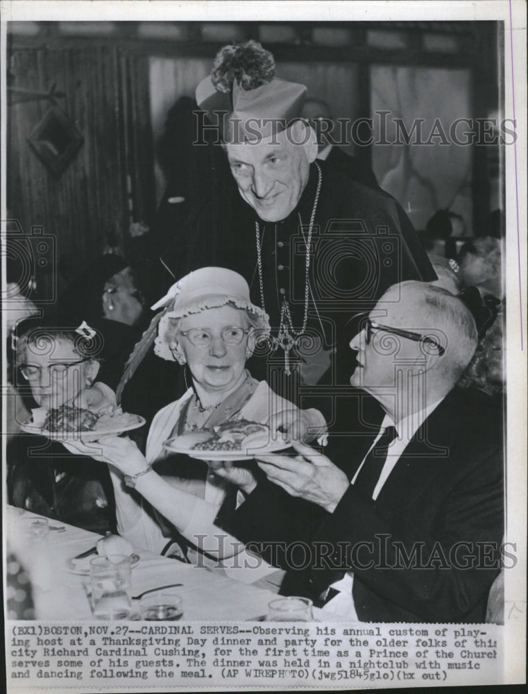 1958 Press Photo Cardinal Cushing Hosts Party. - RRV12859 - Historic Images