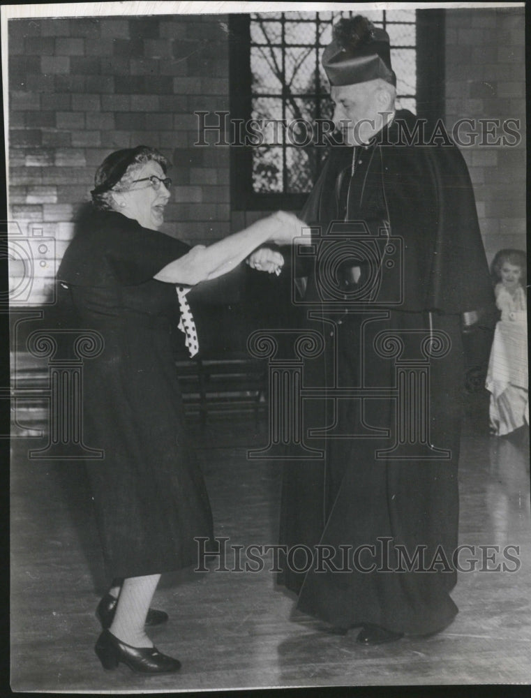 1954 Archbishop Cushing Boston dance Mary - Historic Images