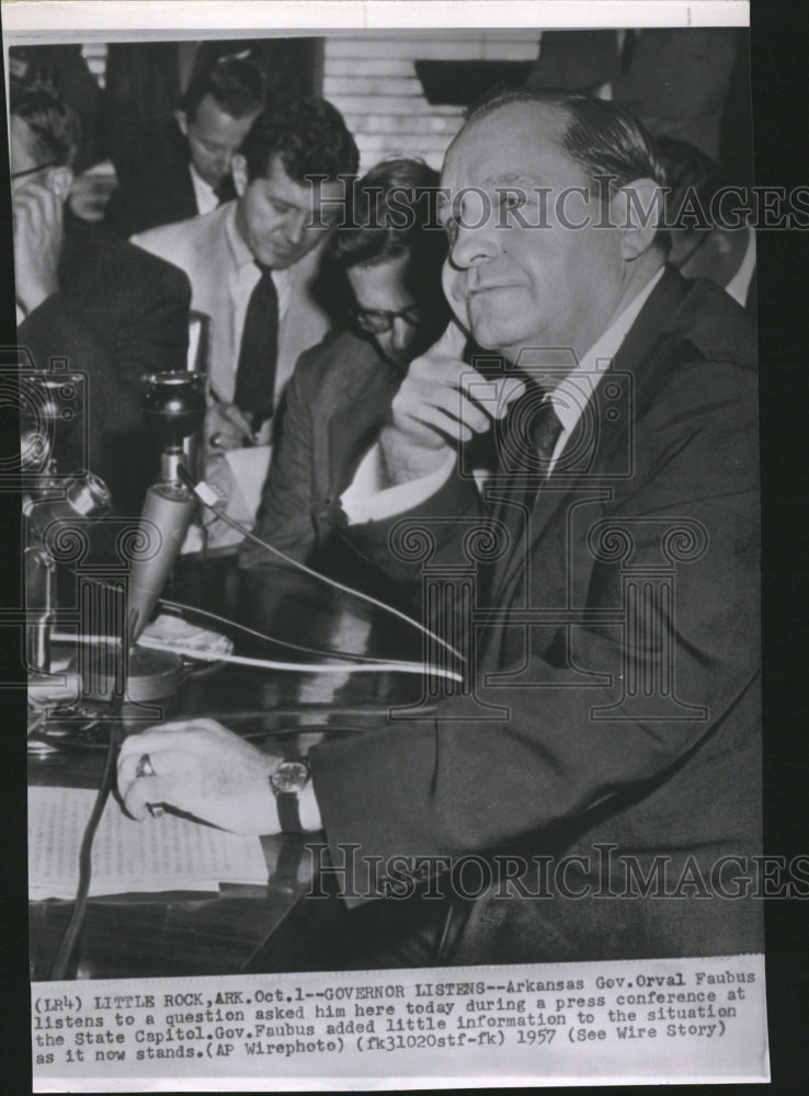 1957 Photo Arkansas Gov. Orval Faubus Listens - RRV13011 - Historic Images