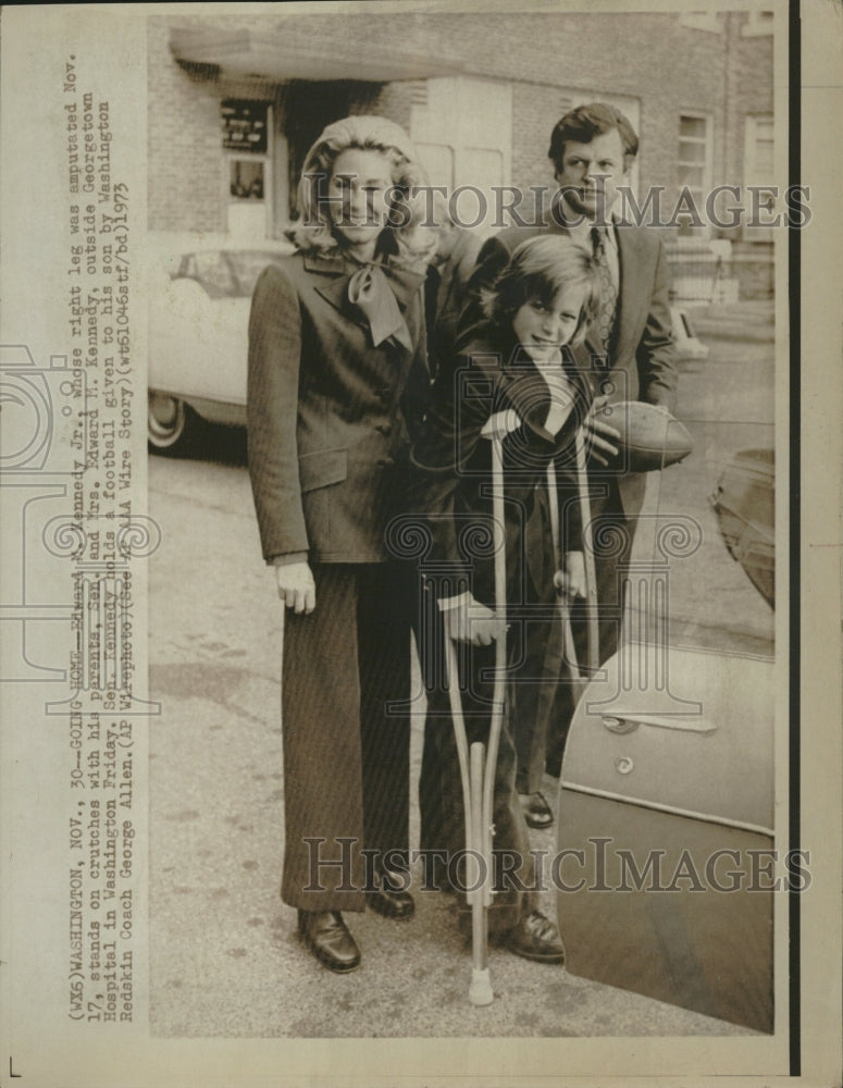 1973 Washington Edward Kennedy Leg Crutches - Historic Images