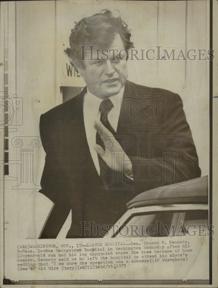 1973 Leaves Hospital Edward Kennedy Mass - Historic Images