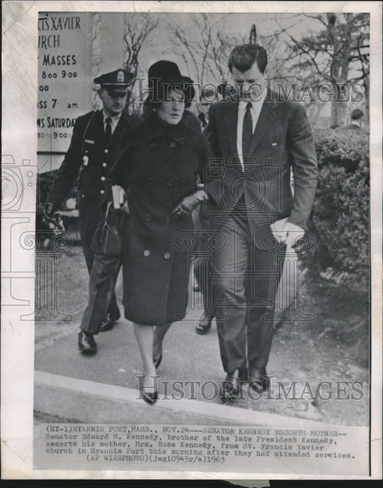 1963 Mrs Rose Kennedy Senator Edward Church - Historic Images