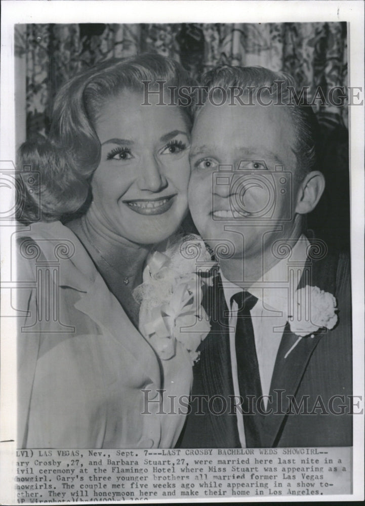 1960 Gary Crosby Barbra Stuart Las Vegas  - Historic Images