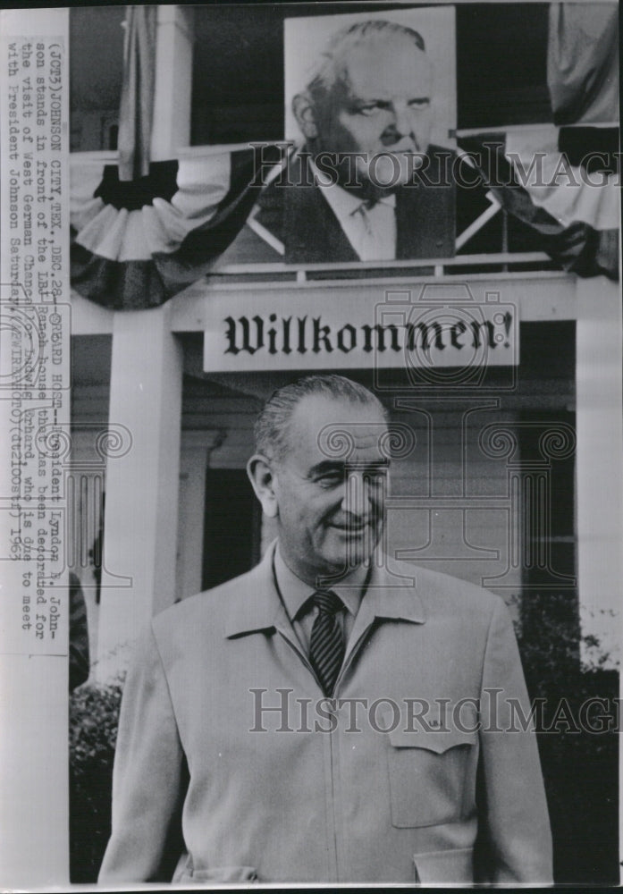 1964 Johnson President Erhard West German - Historic Images