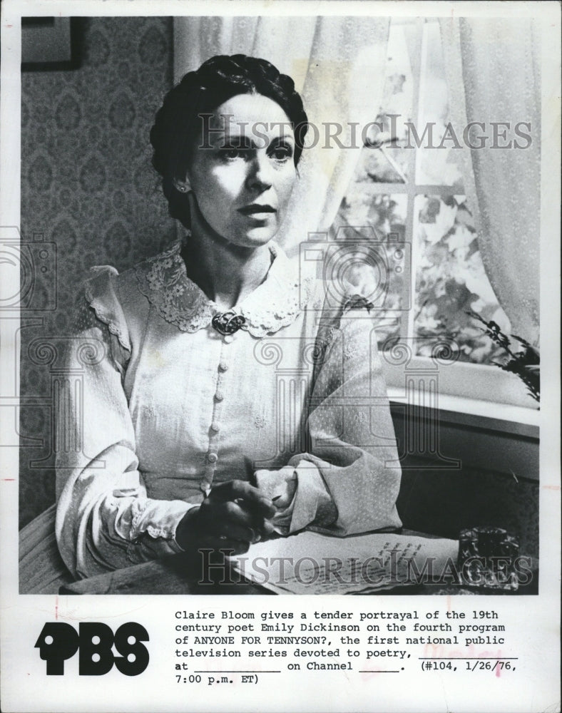 1976 Claire Bloom Tennyson Emily Dicknson - Historic Images