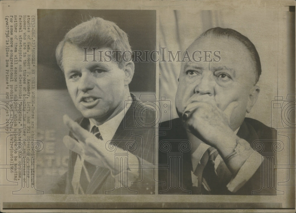 1966 FBI Director Edgar Sen Robert Kennedy - Historic Images