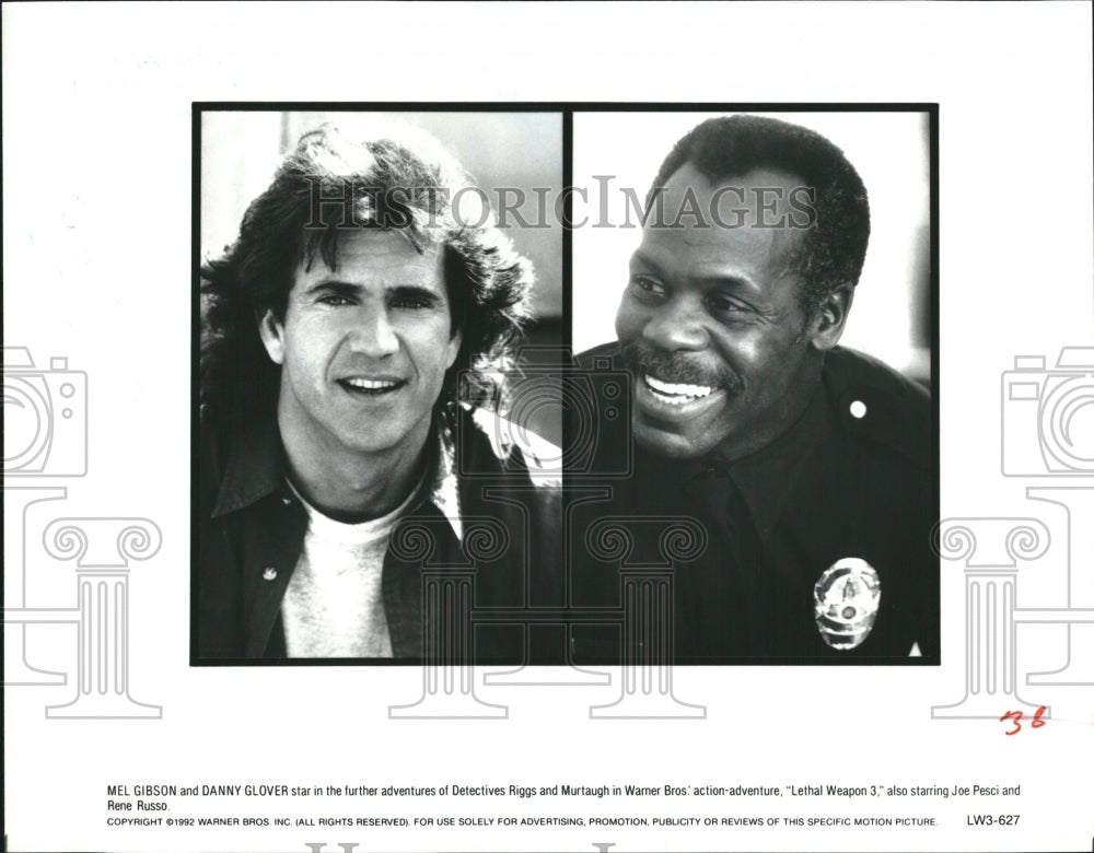 1994 Press Photo Lethal Weapon Glover Danny Mel Gibson - Historic Images