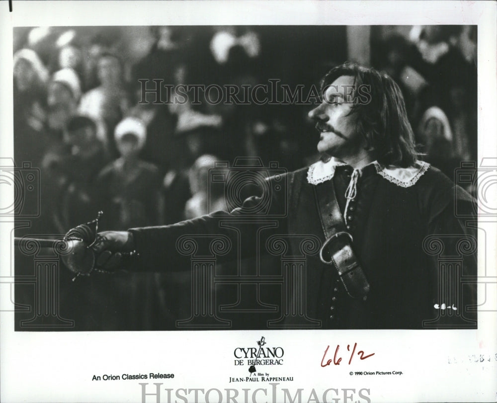 1991 Press Photo Gerard Depardieu Cyrano De Bergerac - Historic Images