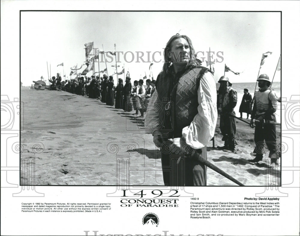 1992 Gerard Depardieu Actor Paradise - Historic Images