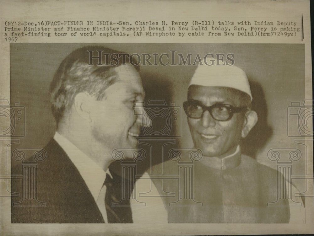 1967 Charles H Percy Morarji Desai Delhi - Historic Images