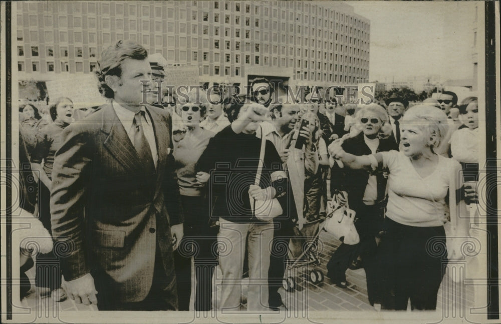 1974 Edward Kennedy Government Center Rally - Historic Images