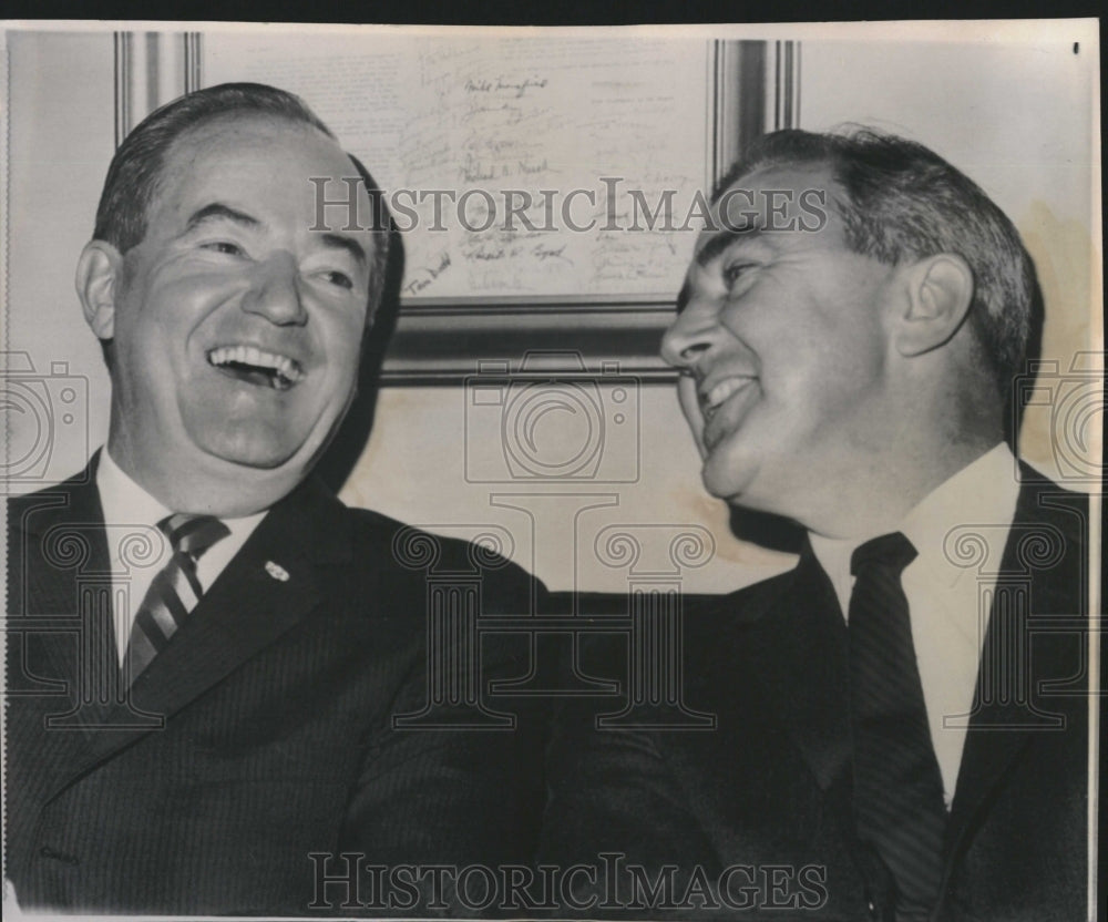 1964 Press Photo Sen. Hubert Humphrey,  Eugene McCarthy - Historic Images