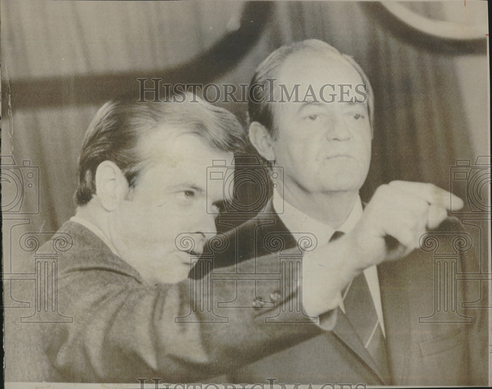 1968 Press Photo Hubert H Humphrey Vice President Sen - Historic Images