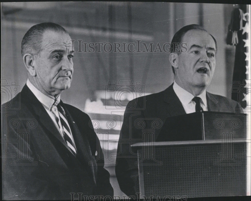 1966 VP Hubert Humphrey President Johnson - Historic Images