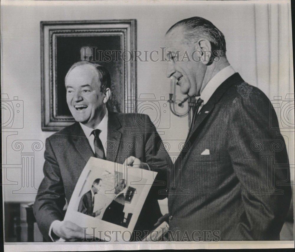 1966 President Hubert Humphrey Camera TV - Historic Images