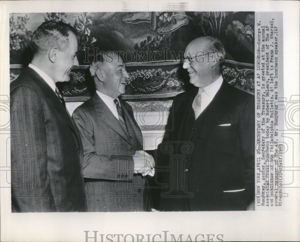 1953 Press Photo George Humohrey Center Treasury McLean - Historic Images