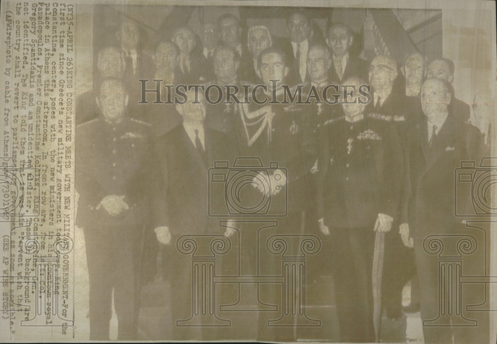 1967 King Constantine Poses With Ministers - Historic Images