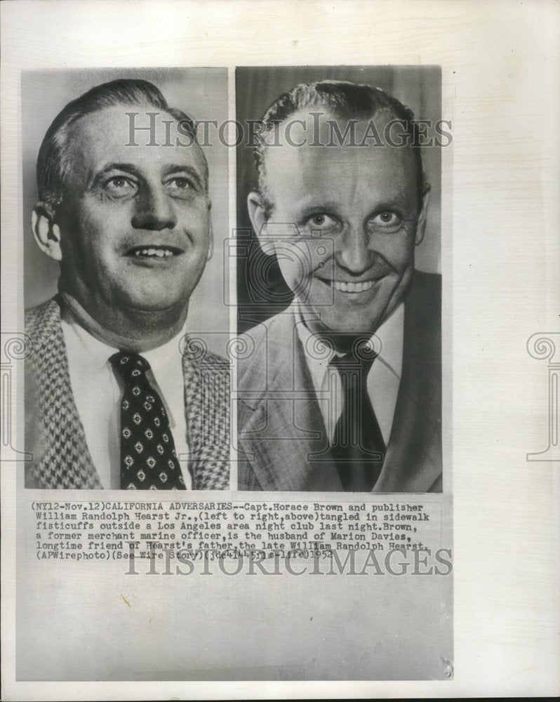 1952 Press Photo William Randolph Hearst Y Horace Brown - Historic Images